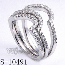 925 plata joyería de circonio con anillo de combinación de mujeres (s-10491)